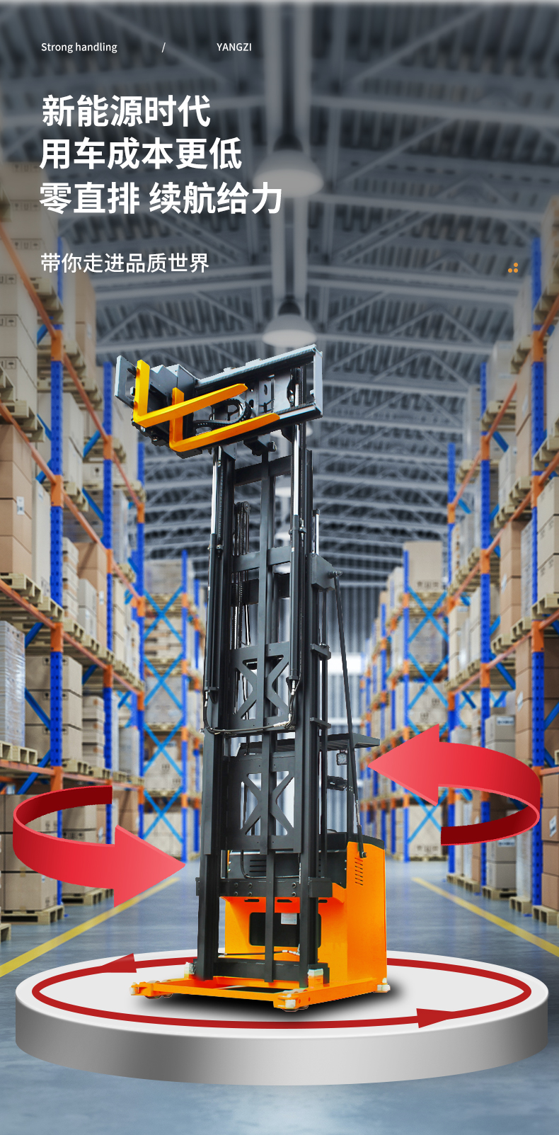 揚(yáng)子堆高車(chē) CDDM三向堆垛叉車(chē)(圖6)